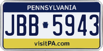 PA license plate JBB5943