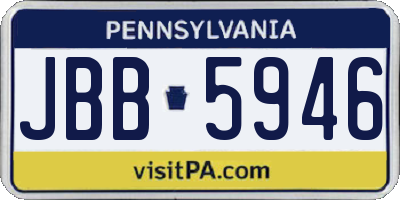 PA license plate JBB5946