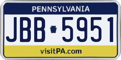 PA license plate JBB5951