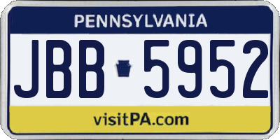 PA license plate JBB5952