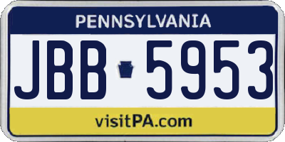 PA license plate JBB5953