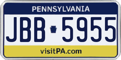 PA license plate JBB5955