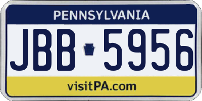 PA license plate JBB5956