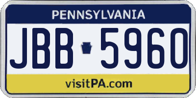 PA license plate JBB5960