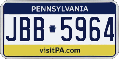 PA license plate JBB5964