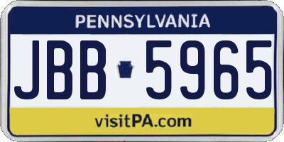 PA license plate JBB5965