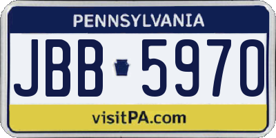 PA license plate JBB5970