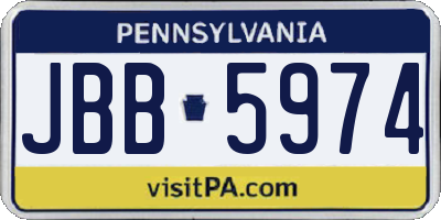 PA license plate JBB5974