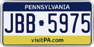 PA license plate JBB5975