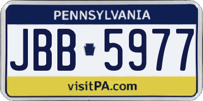 PA license plate JBB5977