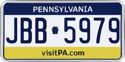 PA license plate JBB5979