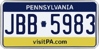 PA license plate JBB5983