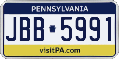 PA license plate JBB5991