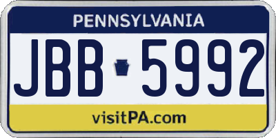 PA license plate JBB5992