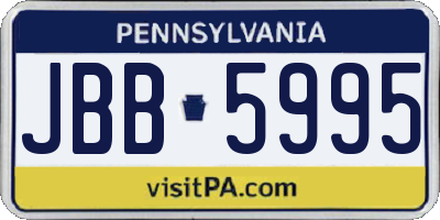 PA license plate JBB5995