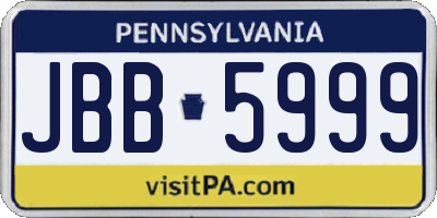 PA license plate JBB5999