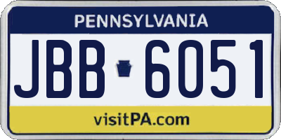 PA license plate JBB6051