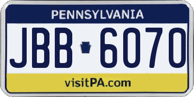 PA license plate JBB6070