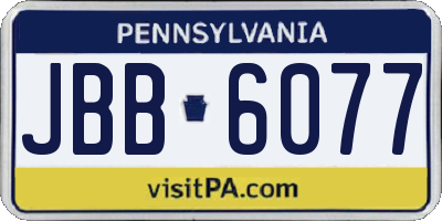 PA license plate JBB6077