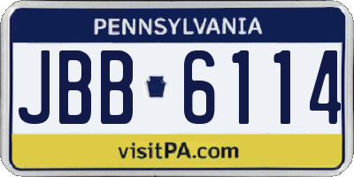 PA license plate JBB6114