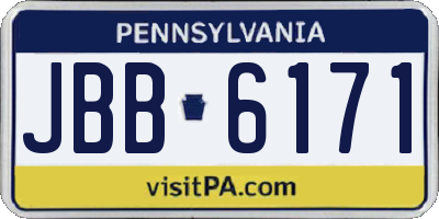 PA license plate JBB6171