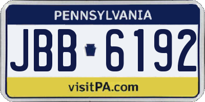 PA license plate JBB6192