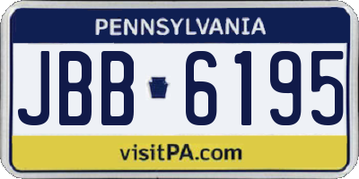 PA license plate JBB6195