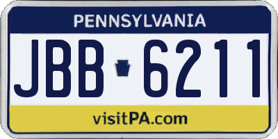 PA license plate JBB6211