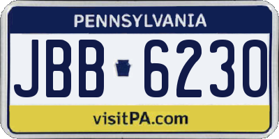 PA license plate JBB6230