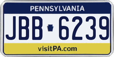 PA license plate JBB6239