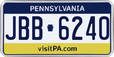 PA license plate JBB6240