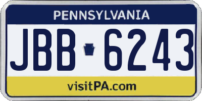 PA license plate JBB6243