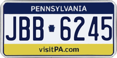 PA license plate JBB6245