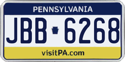 PA license plate JBB6268