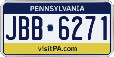 PA license plate JBB6271