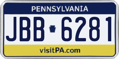 PA license plate JBB6281