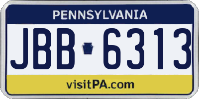 PA license plate JBB6313