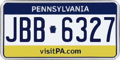 PA license plate JBB6327