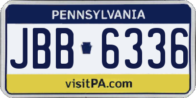 PA license plate JBB6336