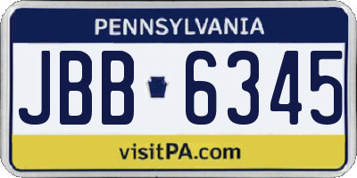 PA license plate JBB6345
