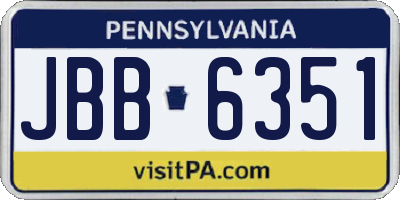 PA license plate JBB6351