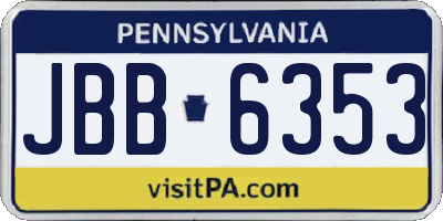 PA license plate JBB6353