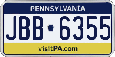 PA license plate JBB6355