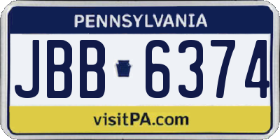 PA license plate JBB6374