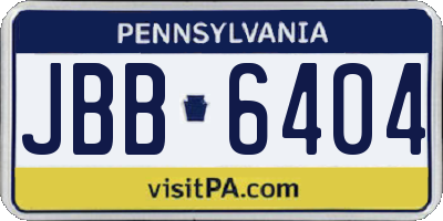 PA license plate JBB6404