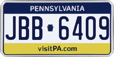 PA license plate JBB6409