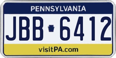 PA license plate JBB6412