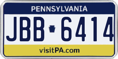 PA license plate JBB6414