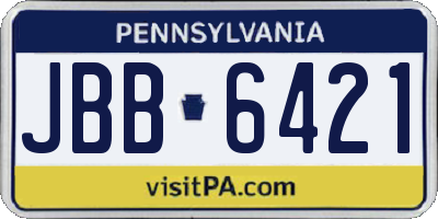 PA license plate JBB6421