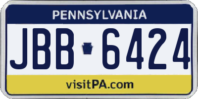 PA license plate JBB6424
